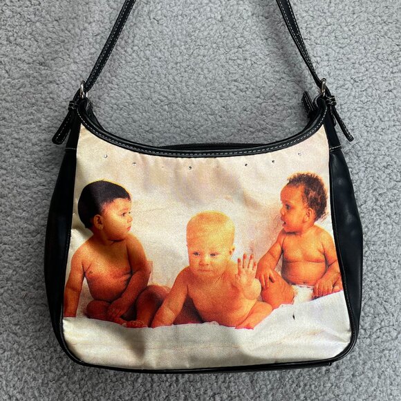 Vintage Y2K 2004 Photo Real Bag Babies Hobo Purse Faded Glory Weird Odd Strange - Picture 1 of 7